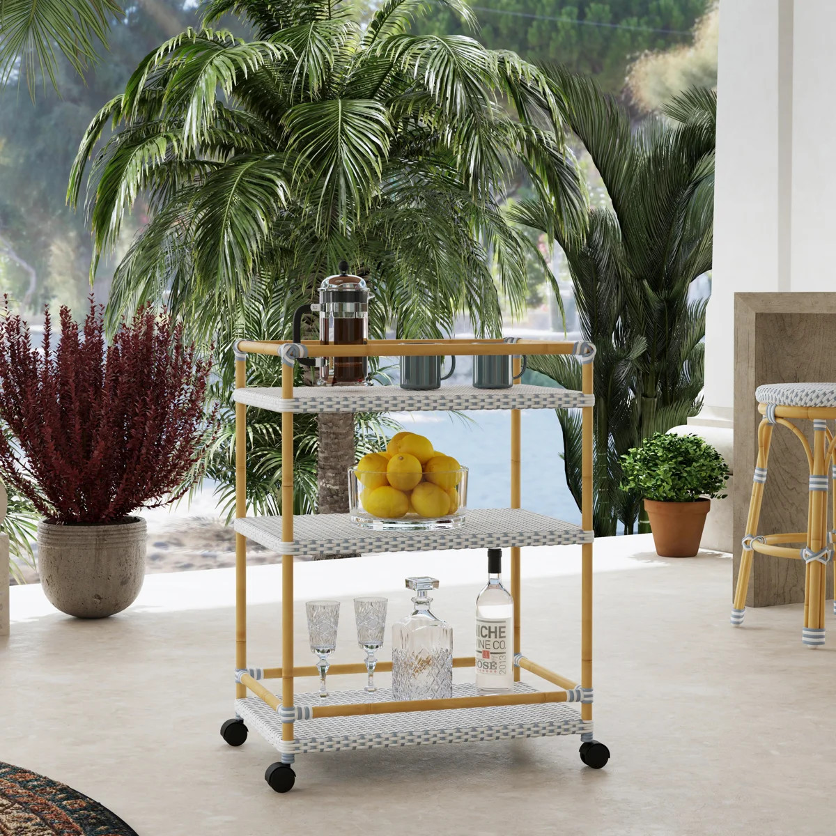 Ellie Bar Cart with Metal Outer Material | Wayfair North America
