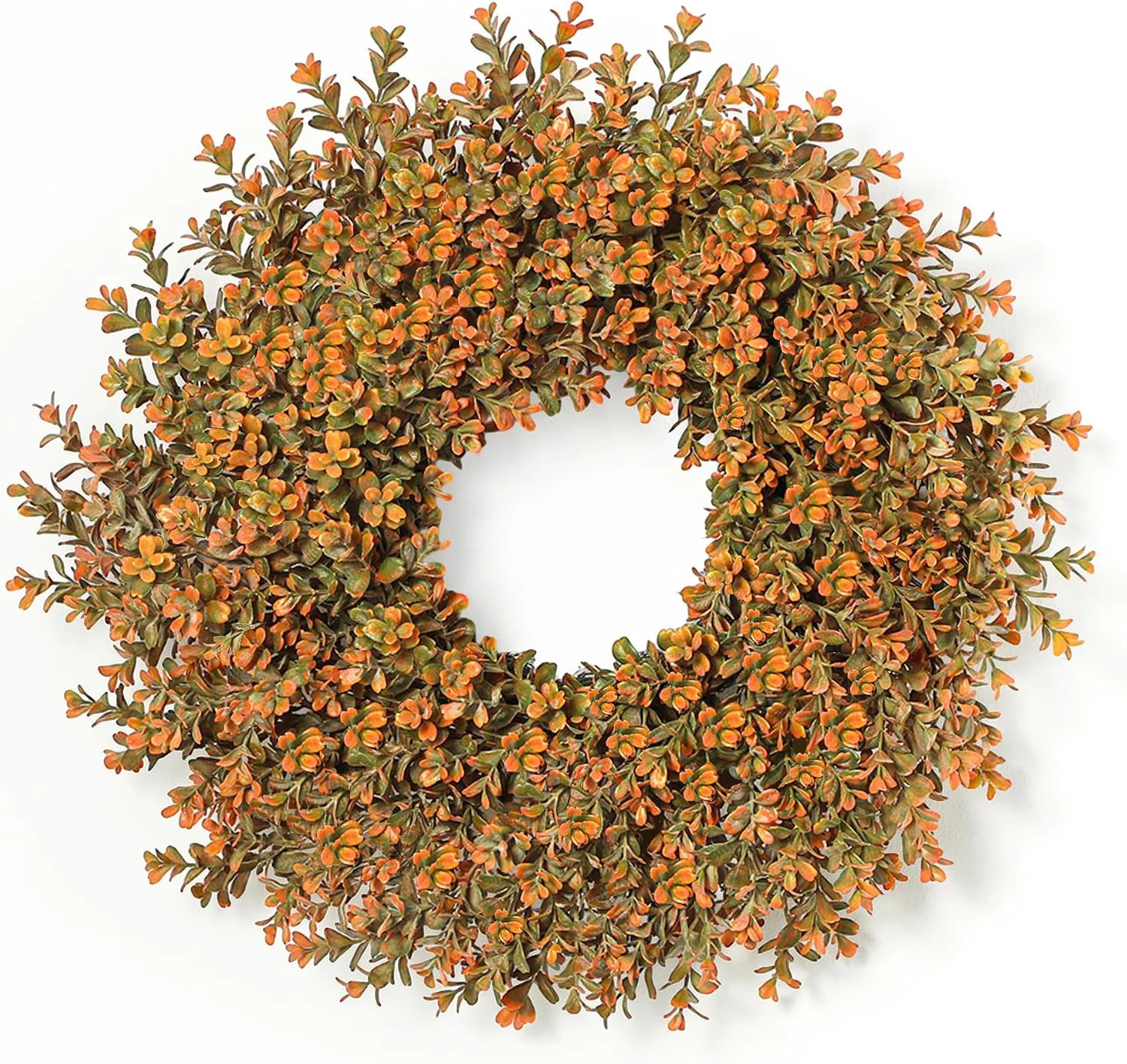 26'' Fall Wreath for Front Door, Artificial Gradient Boxwood Wreath | Large Fall Door Wreath, Faux Autumn Wreath for Door Porch Window Farmhouse Wall Home Indoor Outdoor Thanksgiving Fall Decor - Walmart.com | Walmart (US)
