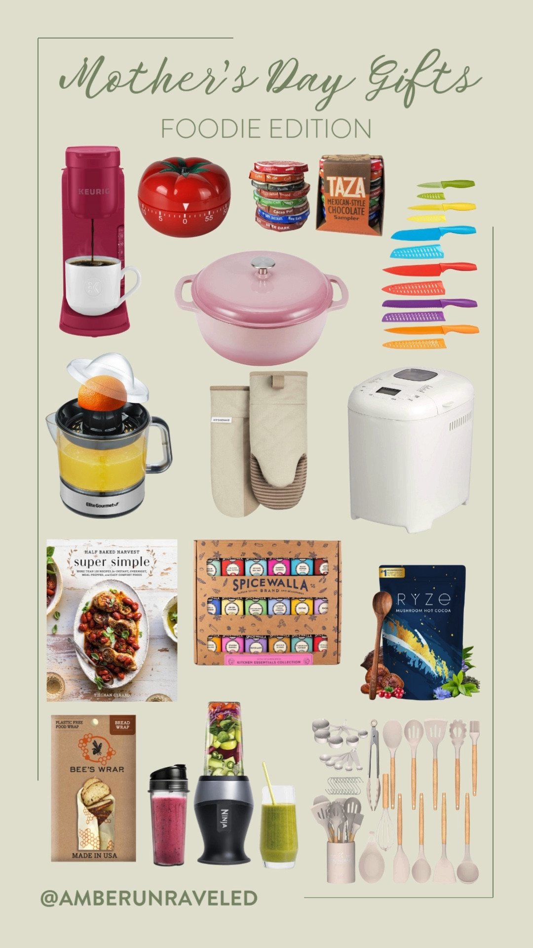 Spoil your Mom with the ultimate foodie gift guide from Amazon! These colorful knives, silicone cooking utensils, coffee maker, fruit blender, and more. What's your favorite pick?
#giftguideforher #kitchenessentials #homechef #kitchenappliance

#LTKGiftGuide #LTKStyleTip #LTKSeasonal