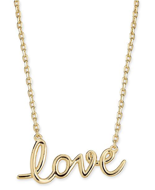 Gold-Tone "Love" 19" Pendant Necklace | Macys (US)