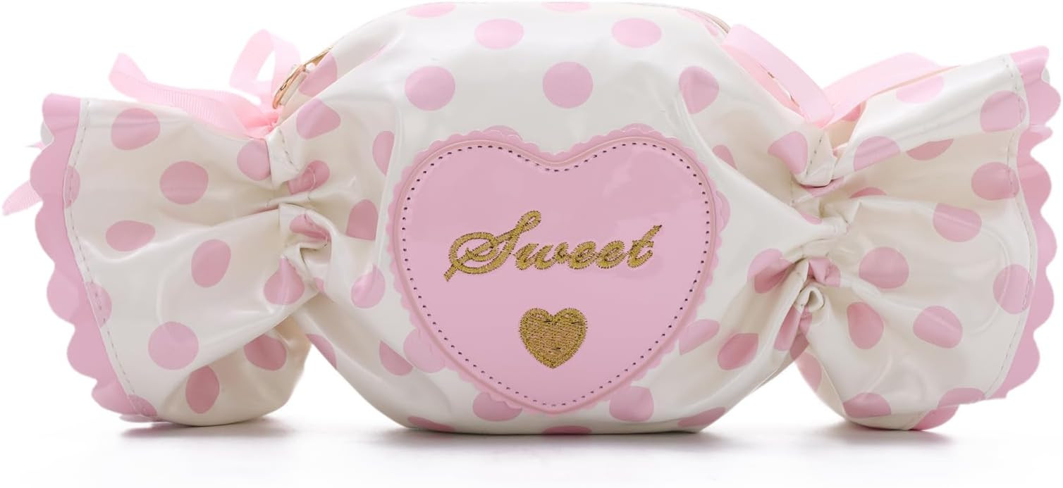 KUANG! Candy Shaped Purse Bow Shoulder Bag Girl's Heart Shaped Letter Shoulder Handbag | Amazon (US)