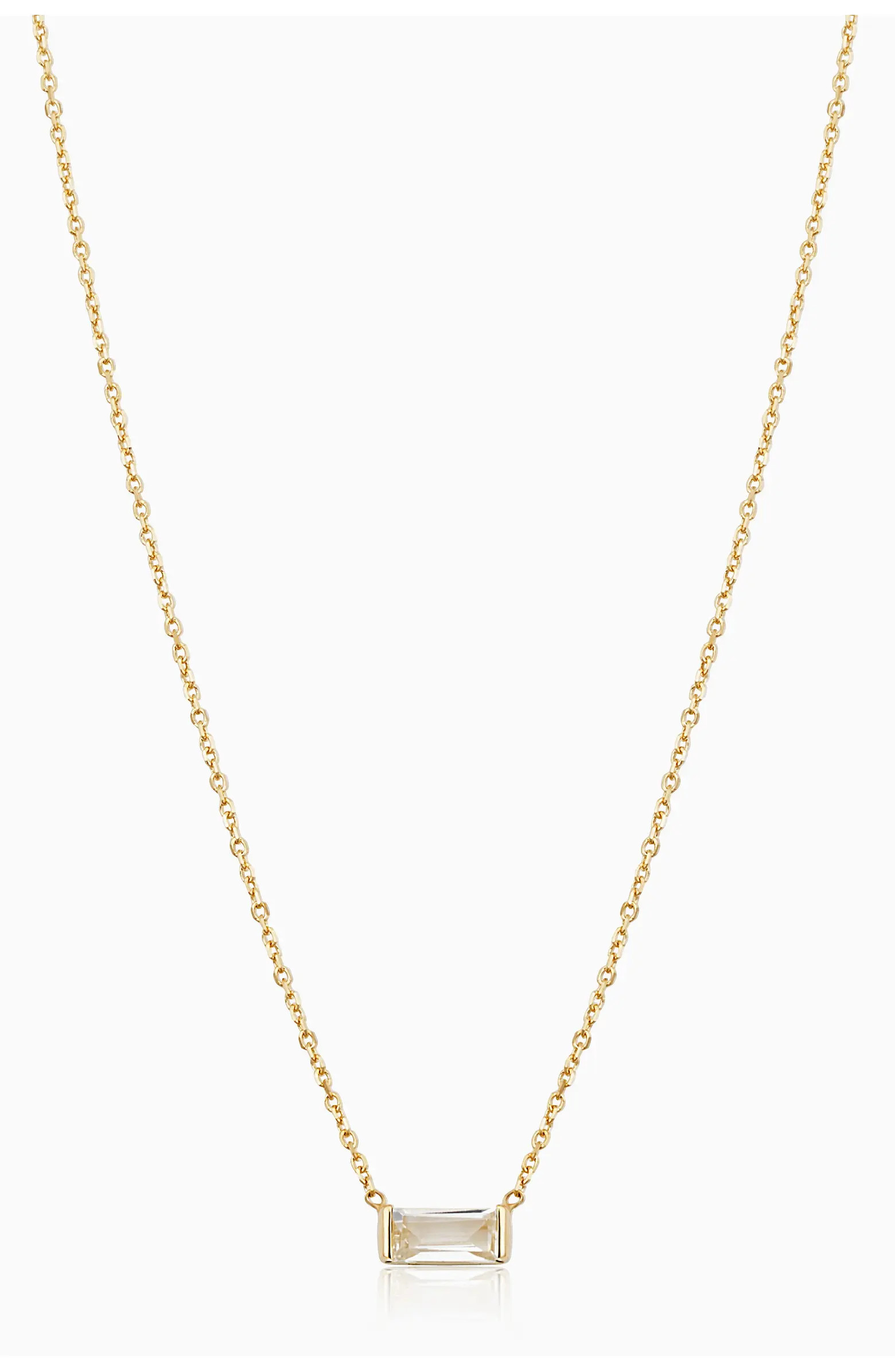 14K Gold Fresco Baguette Pendant Necklace | Nordstrom