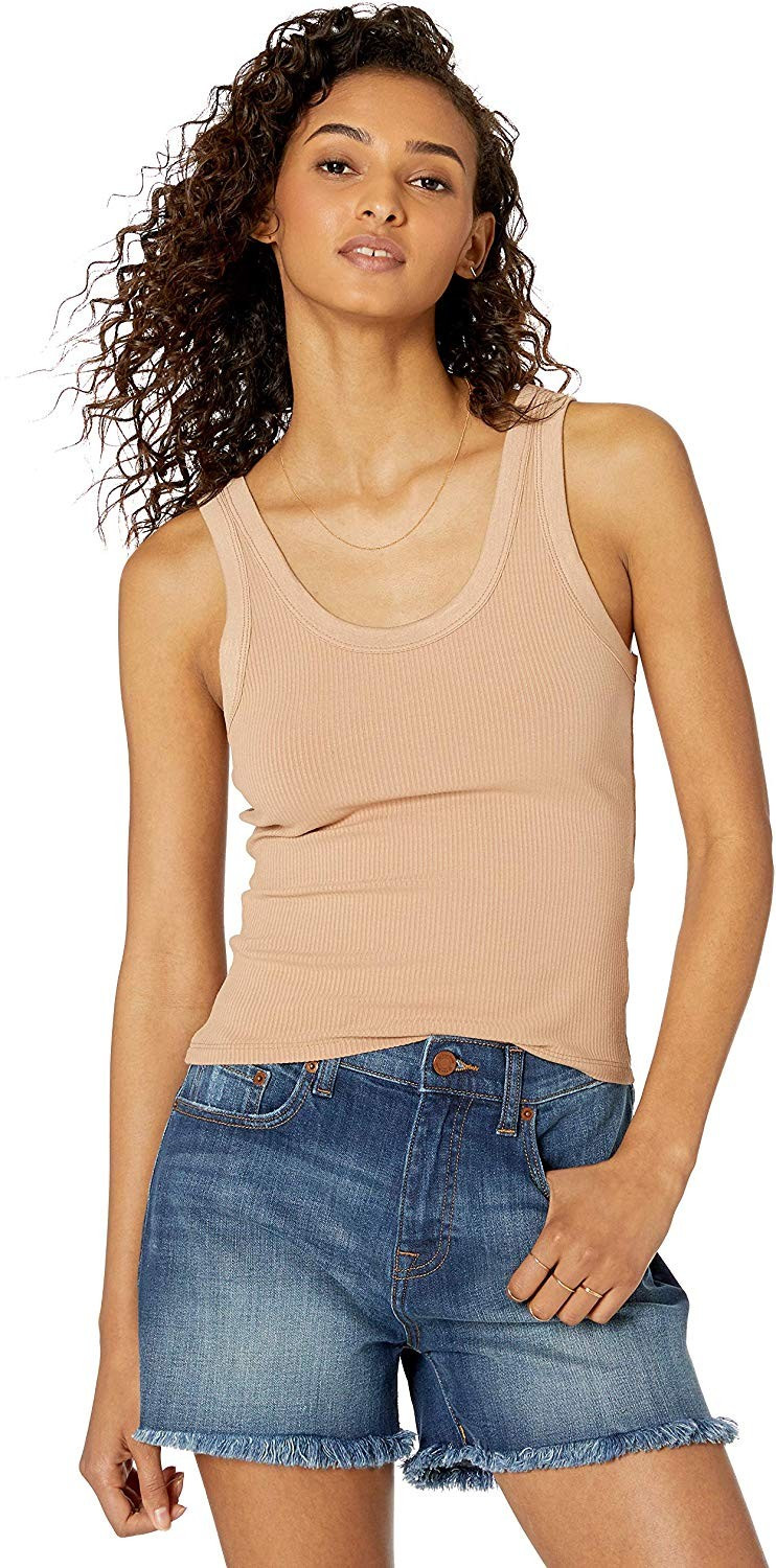 The Drop Women's Michelle Scoop Neck Fitted Tank Top | Amazon (US)