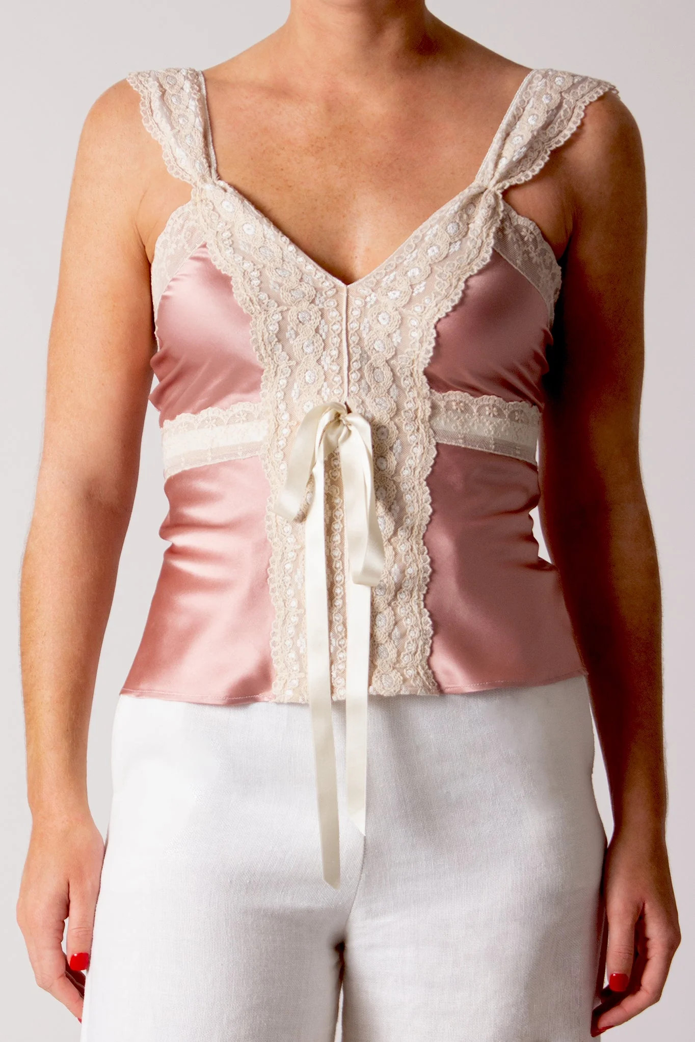 Stephanie Silk and Lace Cami - Fig by Miguelina | Support HerStory