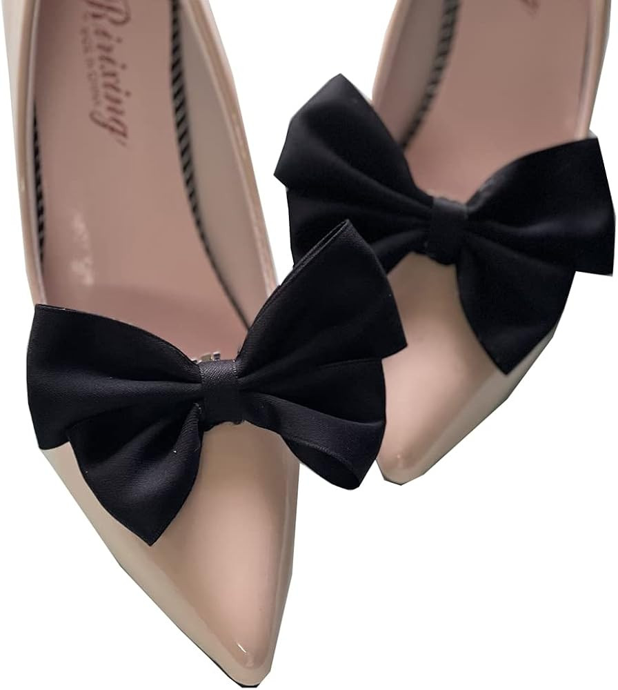 HZYFPOY 2Pcs Women Bow Shoe Clips Removable Shoe Buckles Decorative Shoes Accessories for Wedding... | Amazon (US)