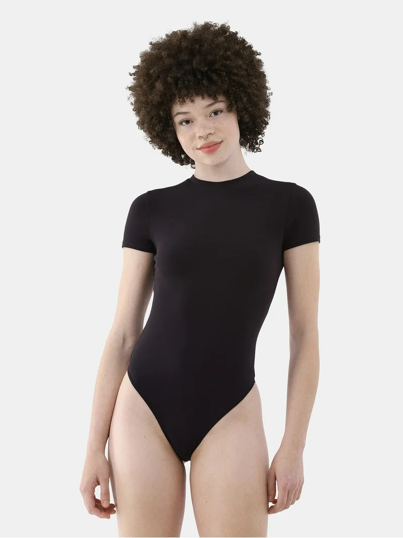 No Boundaries Women's Cotton Jersey T-shirt Bodysuit, Sizes XS-3XL | Walmart (US)