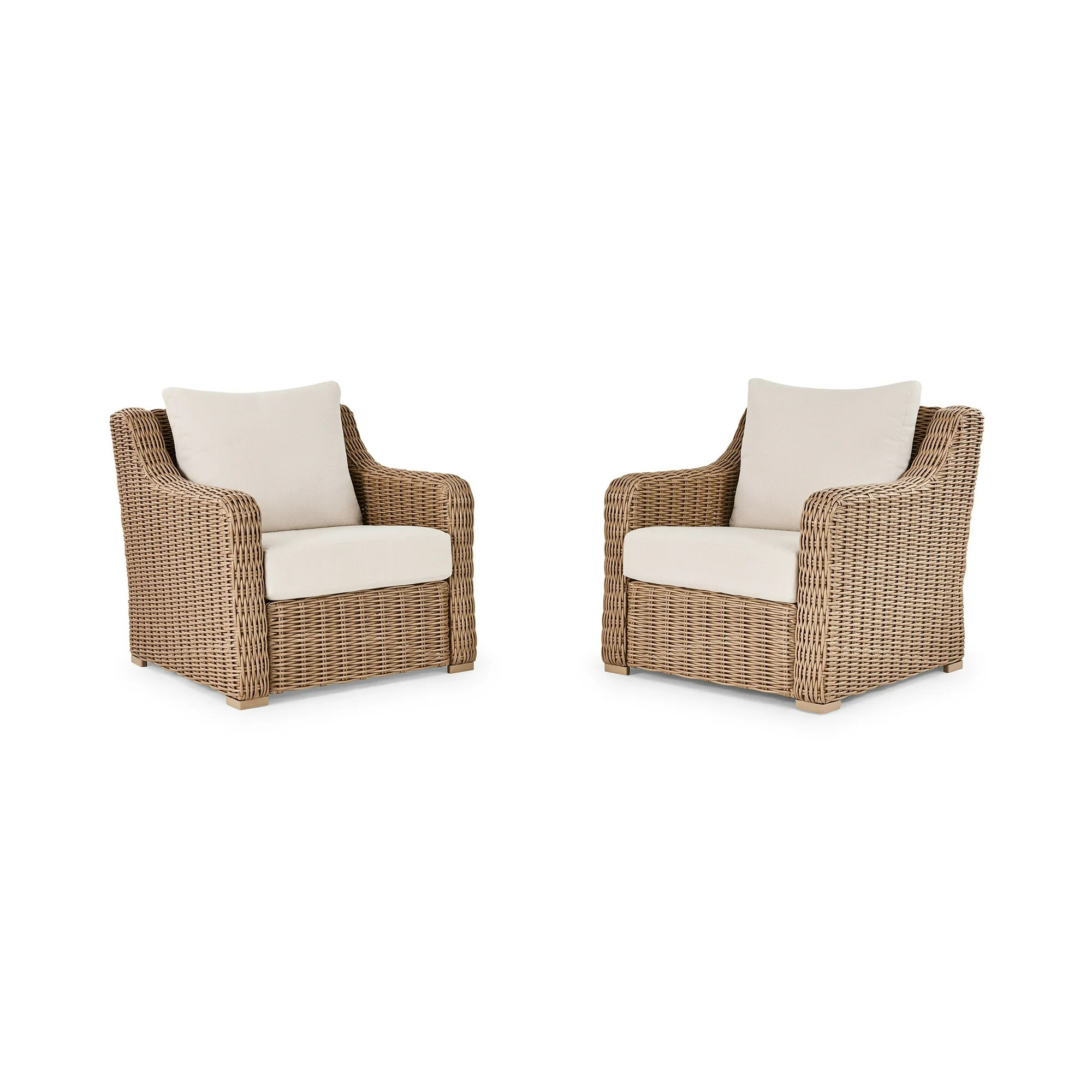 Better Homes & Gardens Bellamy Outdoor 2pk Lounge Chairs, Cream | Walmart (US)