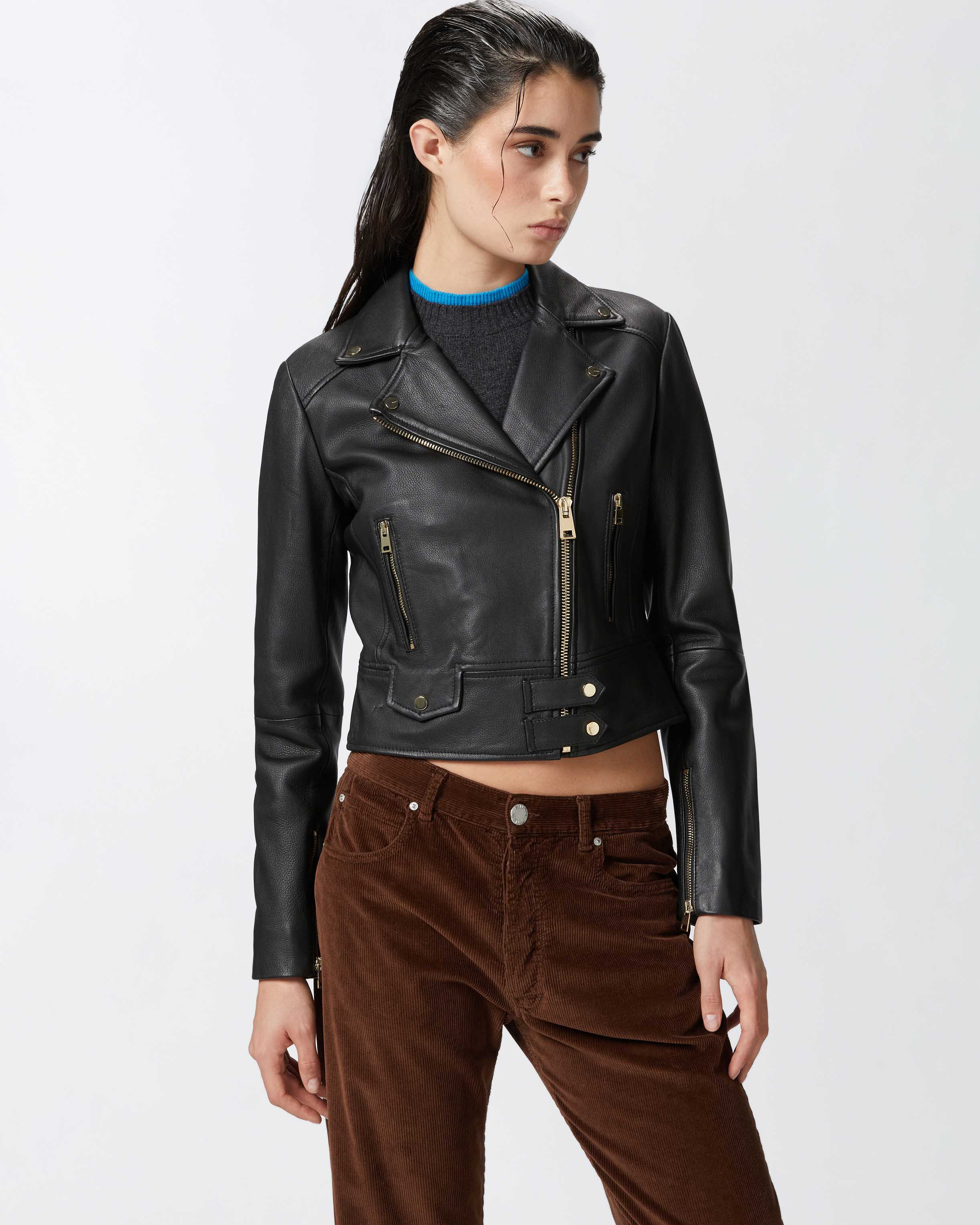Nappa leather biker jacket | PINKO (Global)