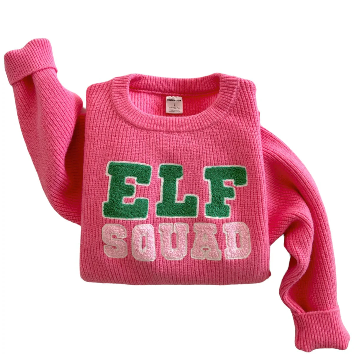 Women's Knit Sweater, Elf Squad Bubblegum | SpearmintLOVE