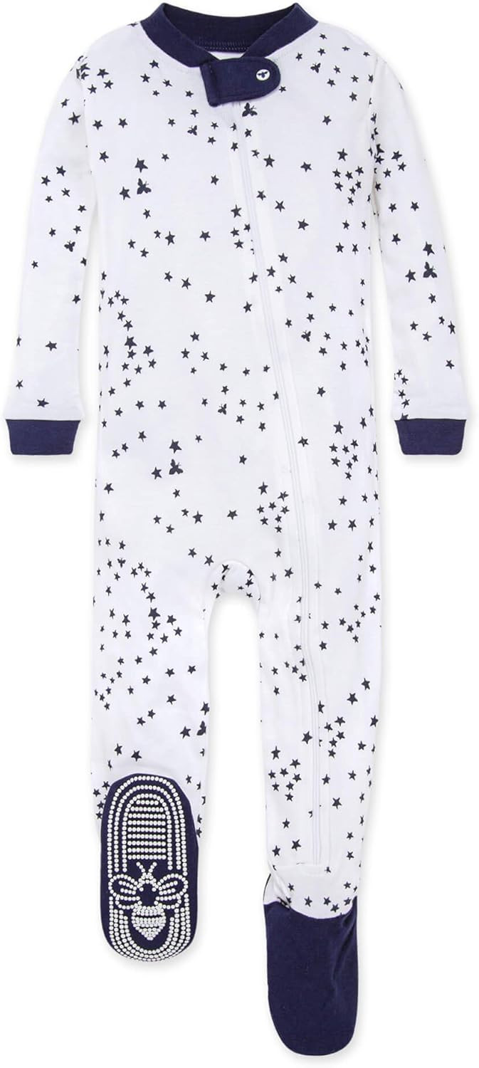 Burt's Bees Baby Baby Boys Sleeper Pajamas, Zip-Front Non-Slip Footie PJs, Organic Cotton | Amazon (US)