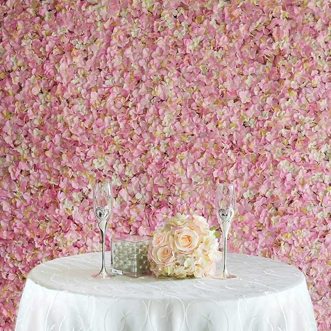 Efavormart 11 Sq ft. | Pink/Cream UV Protected Hydrangea Flower Wall Mat Backdrop - 4 Artificial ... | Amazon (US)
