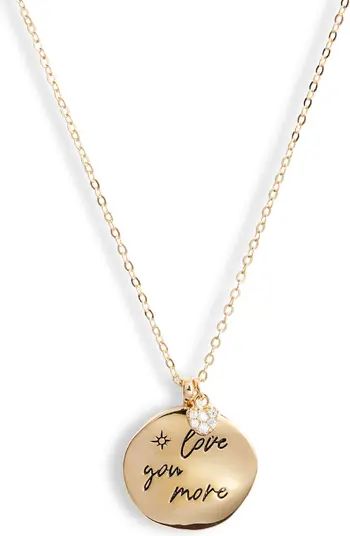 Love Phrase Coin Pendant Necklace | Nordstrom