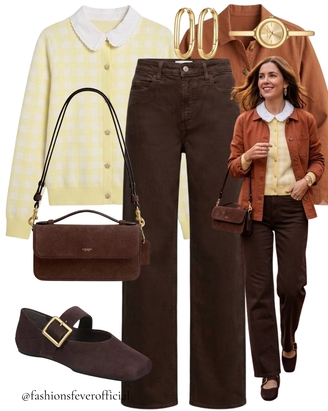 Fall Outfits Women!

Rust jacket, brown wide-leg denim, yellow gingham cardigan, one easy fall formula 🍂

This is the outfit combo fall dressing was made for. Warm rust against deep brown denim, a peter pan collar cardigan peeking through, and the smallest gold details tying it all together. Simple, cohesive, and endlessly repeatable all season long.

You can skip the jacket if you wish too.

Save this for the next fall outfit dilemma 🤎

#FallOutfitIdeas #FallStyle #FallFashion #CasualFallOutfit #ElevatedCasual #AutumnStyle #OOTD #StyleInspo #FallWardrobe #EverydayStyle #StyleTips #LTKfall

#LTKSeasonal