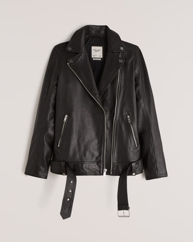 Genuine Leather Biker Jacket | Abercrombie & Fitch (UK)