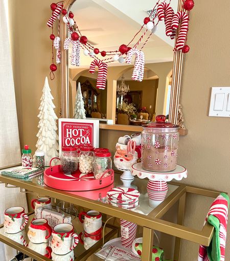 Whimsical Christmas Hot Cocoa Bar Cart 
Large gold 
Red 
White
Green
Decor
Hot chocolate 
Party
Entertaining 
Wayfair 
Gift idea

#LTKHoliday #LTKparties #LTKGiftGuide