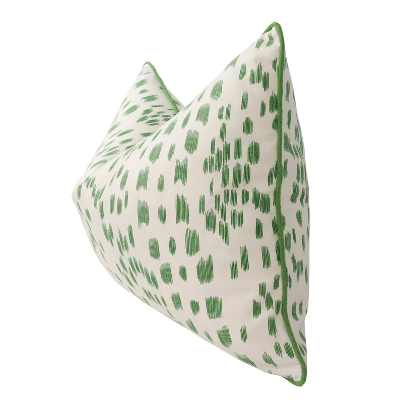 Pillow cover with CONTRAST WELT / Brunschwig & Fils Les Touches Green 8012138.3.0 // Designer pil... | Etsy (US)