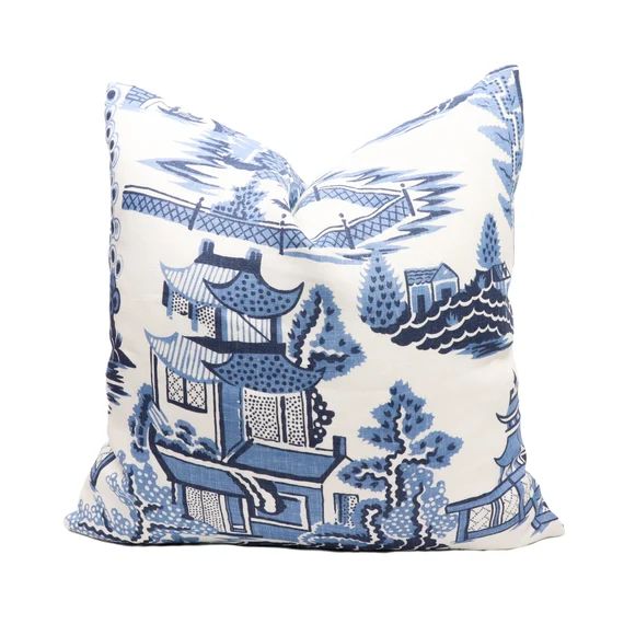 Schumacher Nanjing pillow cover in Porcelain 174431 // Designer pillow // High end pillow // Deco... | Etsy (US)