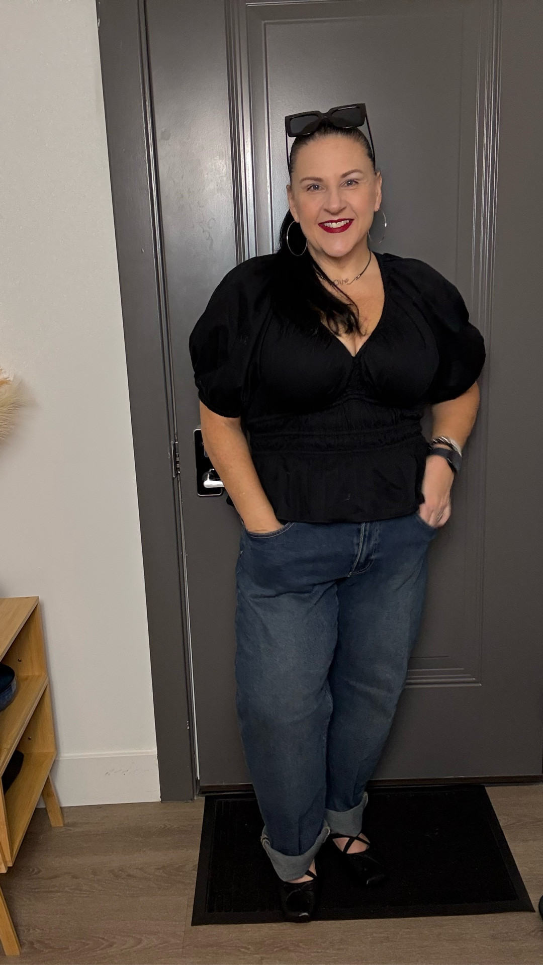 Ponytail Diaries ✨ Meet Penelope—my little extension ponytail who’s tagging along for Friday fun. We’re going with an all-black vibe today—because sometimes chic + simple is the mood. These new Walmart jeans? Under $20 (!!) and an instant add-to-cart moment. Linking them in the caption so you can grab a pair too. Here’s to Fridays, good hair, and maybe just a little bit of trouble. 🖤

#OOTD #PonytailDiaries #FridayFit #Over50Style #WalmartFashion #AllBlackOutfit #MidsizeStyle #EverydayChic #AffordableFashion #StyleOver50

#LTKMidsize #LTKOver40 #LTKFindsUnder50