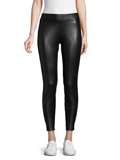 Hue Faux Leather Cropped Leggings on SALE | Saks OFF 5TH | Saks Fifth Avenue OFF 5TH