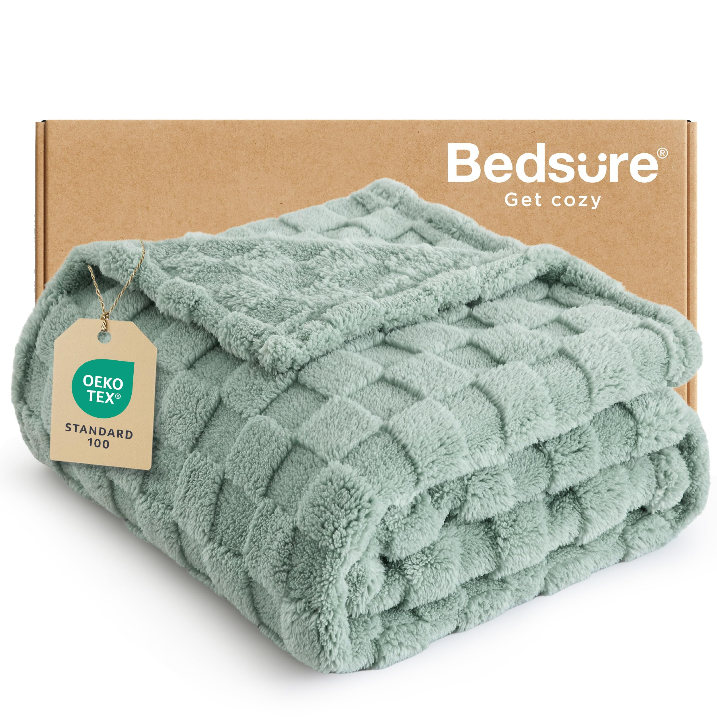 Bedsure Sage Green Throw Blanket for Couch - Checkered Fleece Blankets Gifts for Women Men Girls,... | Amazon (US)