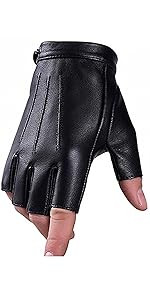 Fingerless Driving Gloves PU Faux Leather Outdoor Sport Half Finger Glove for Men Women Teens | Amazon (US)