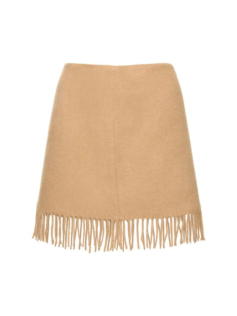 Bruxelles fringed wool mini skirt | Luisaviaroma