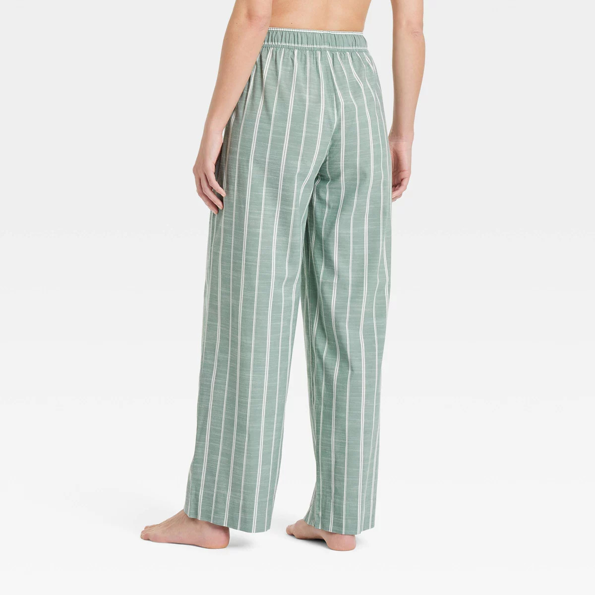 Women's Striped Cotton Blend Pajama Pants - Auden™ Green M | Target