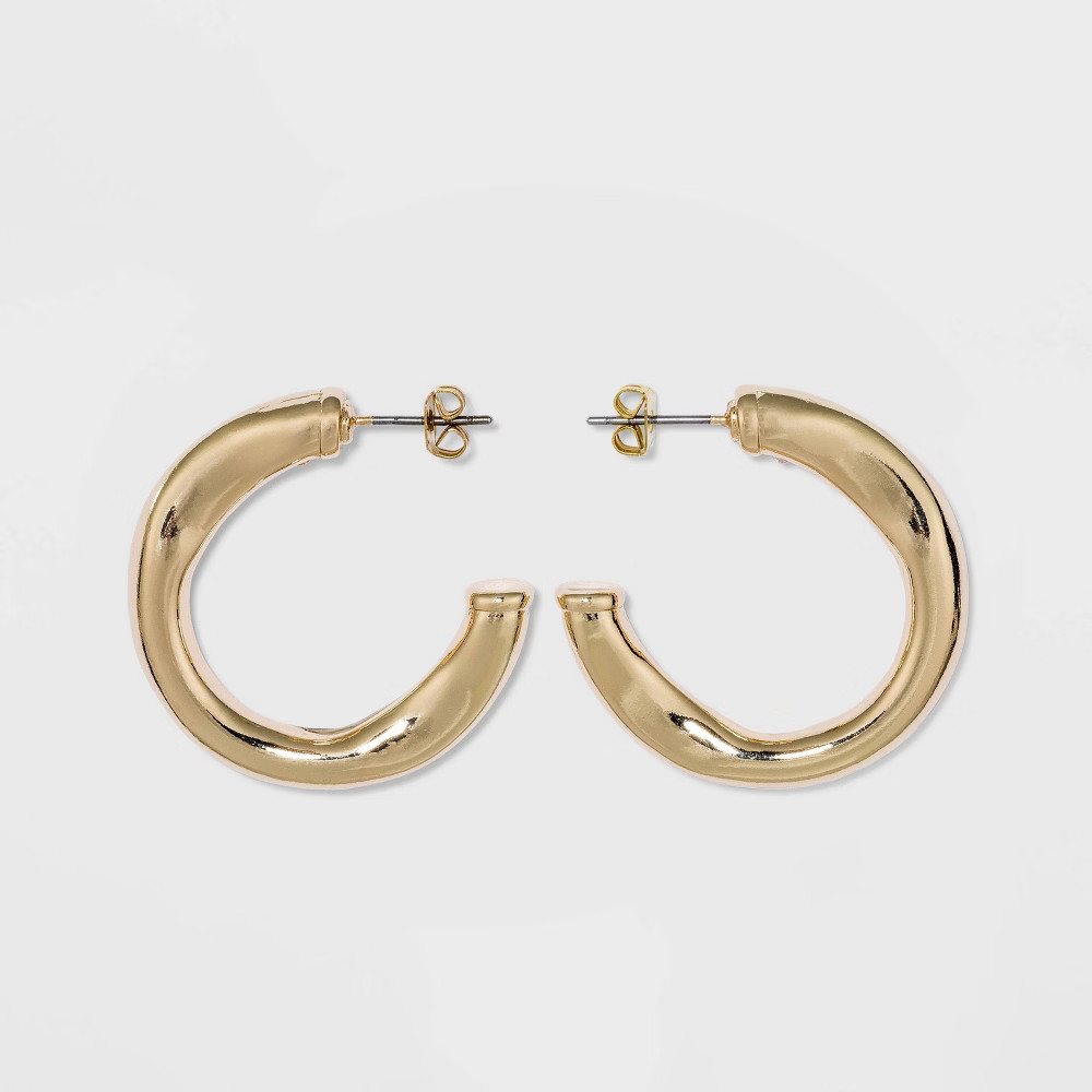Wavy Hoop Earrings - A New Day™ | Target
