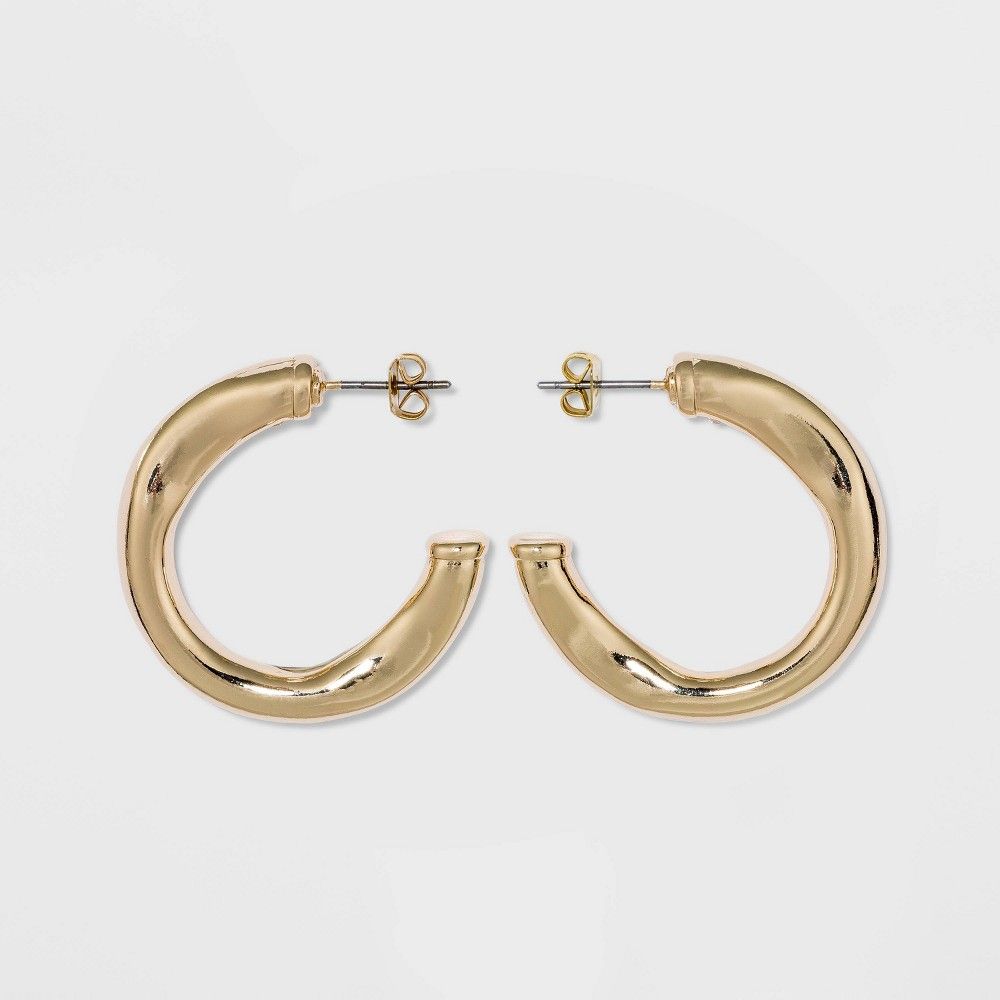 Wavy Hoop Earrings - A New Day Gold | Target