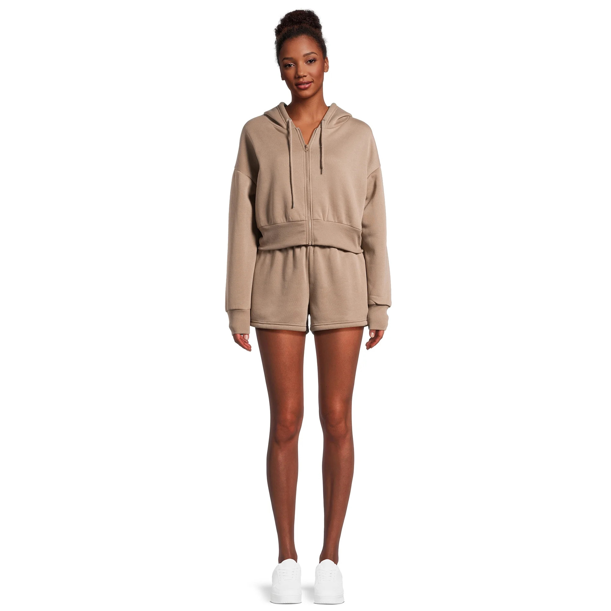 Liv & Lottie Juniors Fleece Zip Up Hoodie and Shorts Set, 2-Piece | Walmart (US)