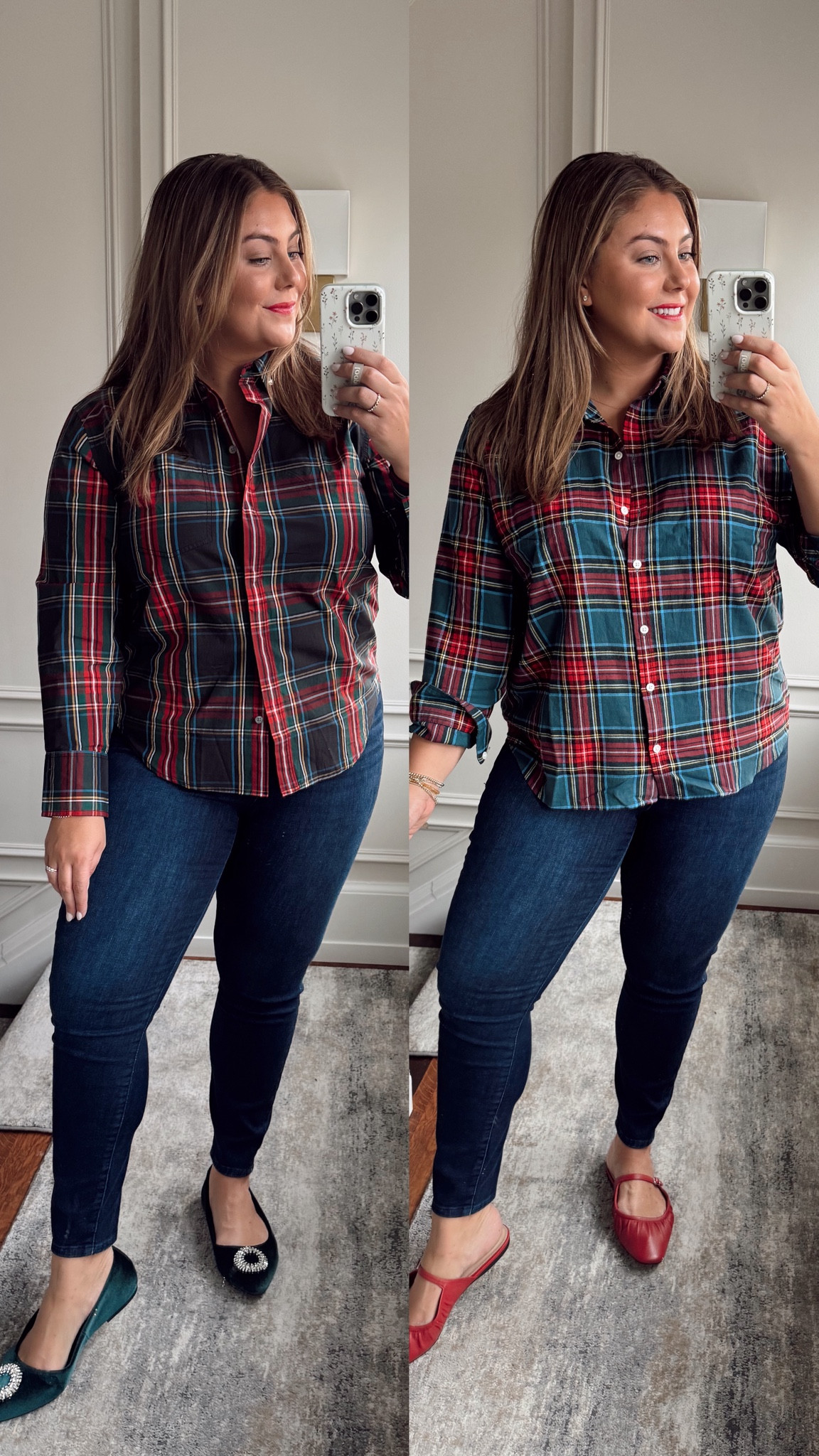 Which style is your favorite? Wearing size 16 in j.crew shirt (left- wish I did an 18), 2X in j.crew factory shirt (right), and 16 in jeans. 

#LTKMidsize #LTKSeasonal #LTKStyleTip