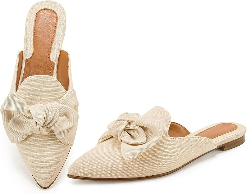 Rilista Mules for Women Slip On Comfortable Pointed Toe Womens Loafers Women's Flats for Women's ... | Amazon (US)