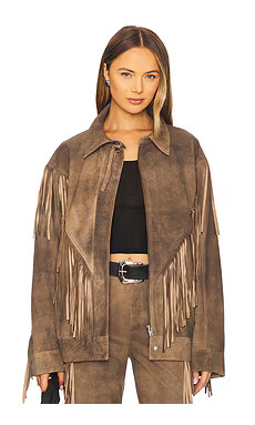LAMARQUE x REVOLVE Arizona Jacket in Distressed Tan from Revolve.com | Revolve Clothing (Global)