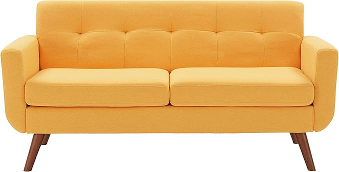 Tbfit 65" W Loveseat Sofa, Mid Century Modern Decor Love Seat Couch, Button Tufted Upholstered Lo... | Amazon (US)