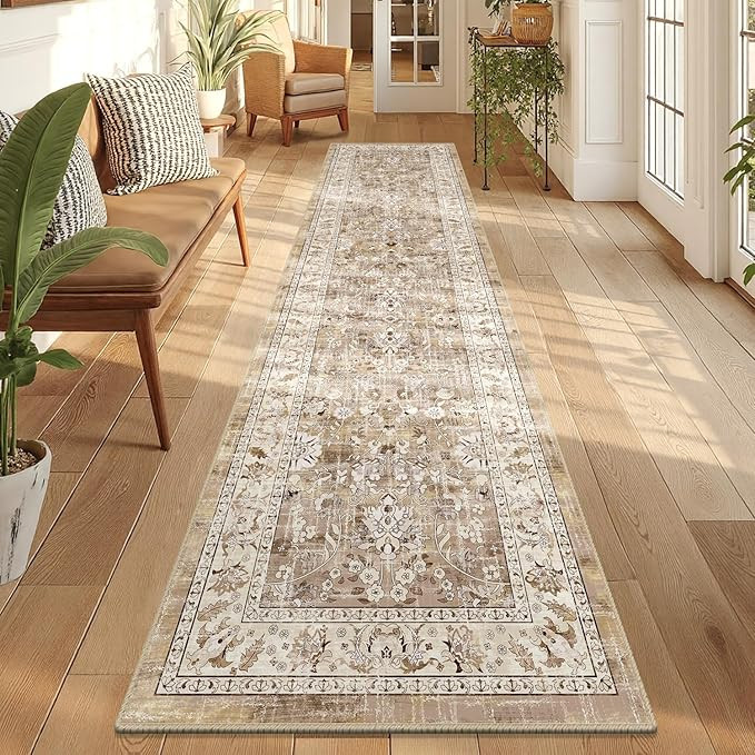LOKHOM Washable Runner Rug, 2x8 Non-Slip Vintage Hallway Runner Rug with Rubber Backing, Boho Flo... | Amazon (US)