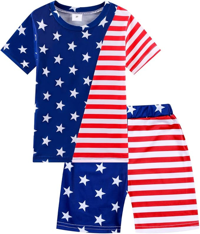 Popshion Boys Pajamas 100% Cotton Toddler Clothes Summer Pjs for Boy Planet Dinosaur Sleepwear Ki... | Amazon (US)