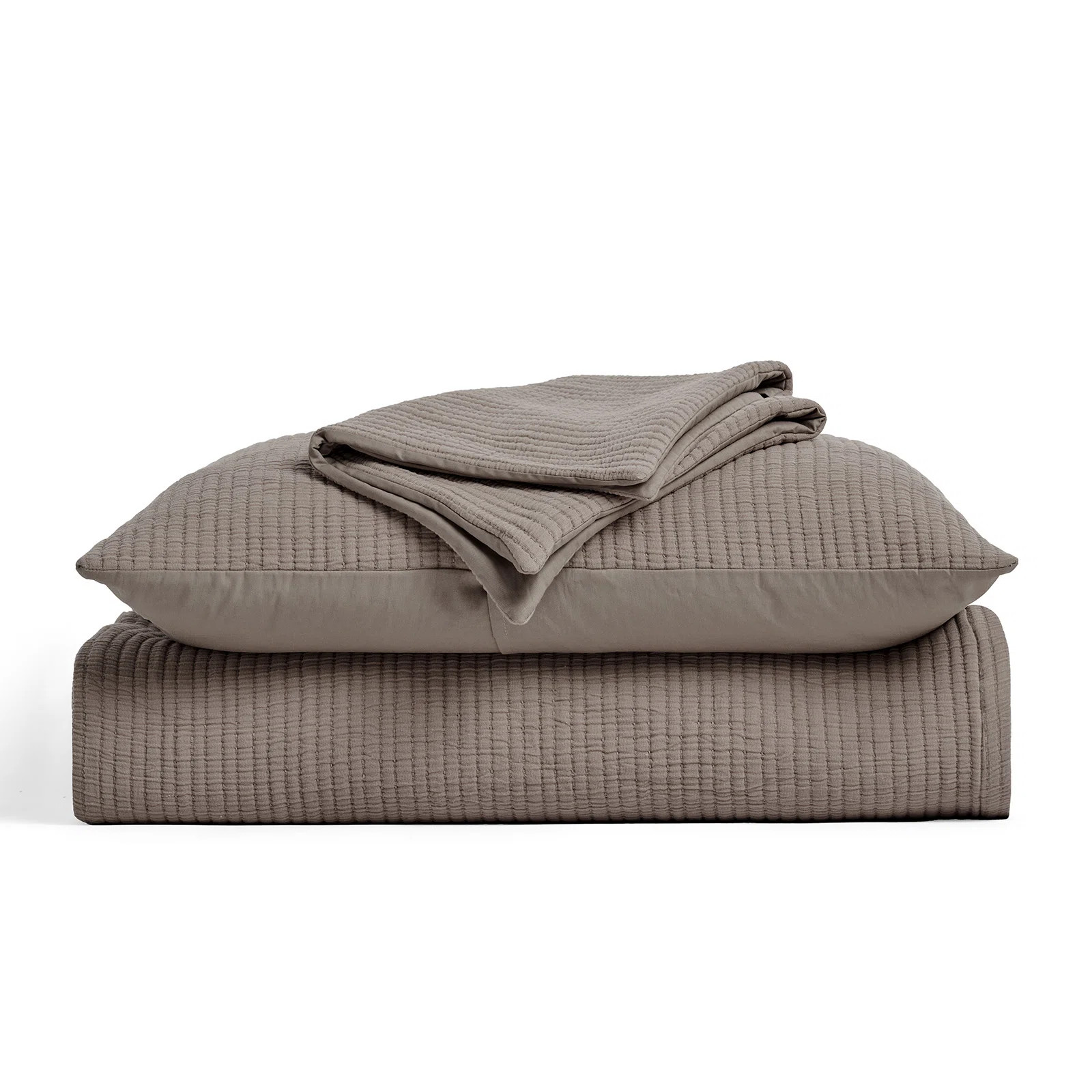 Solid Cotton Gauze Pick-stitch Matelesse Coverlet Bedspread set | Joss & Main