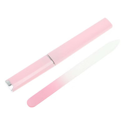 Unique Bargains Round Head Glass Multifunctional Nail File Manicure Tool with Tube Case Pink 1 Set | Target