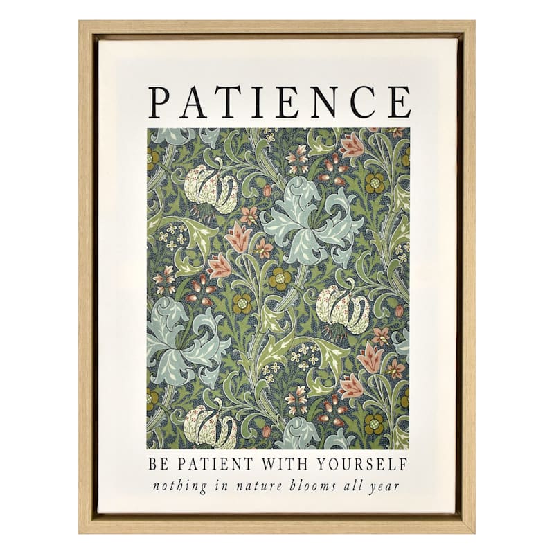 Framed Patience Botanical Canvas Wall Art, 13x15 | At Home