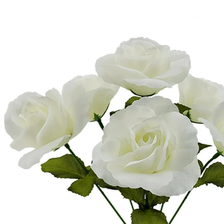 Mainstays Indoor Artificial Sweet Rose Flower Pick, White Color, Assembled Height: 14" | Walmart (US)