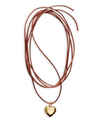 ANNI LU Heart On A String Heart Brown Cord Pendant Necklace in 18K Gold Plated, 78"    | Blooming... | Bloomingdale's (US)