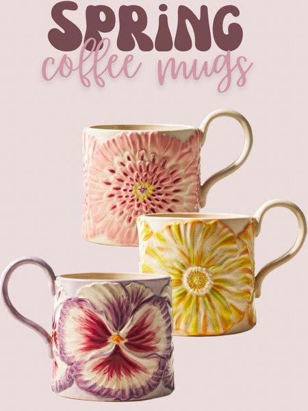 Coffee mugs for spring #springkitchen #kitchenfinds #coffeemugs #floralmugs #anthropologie 

#LTKunder50 #LTKFind #LTKSeasonal
