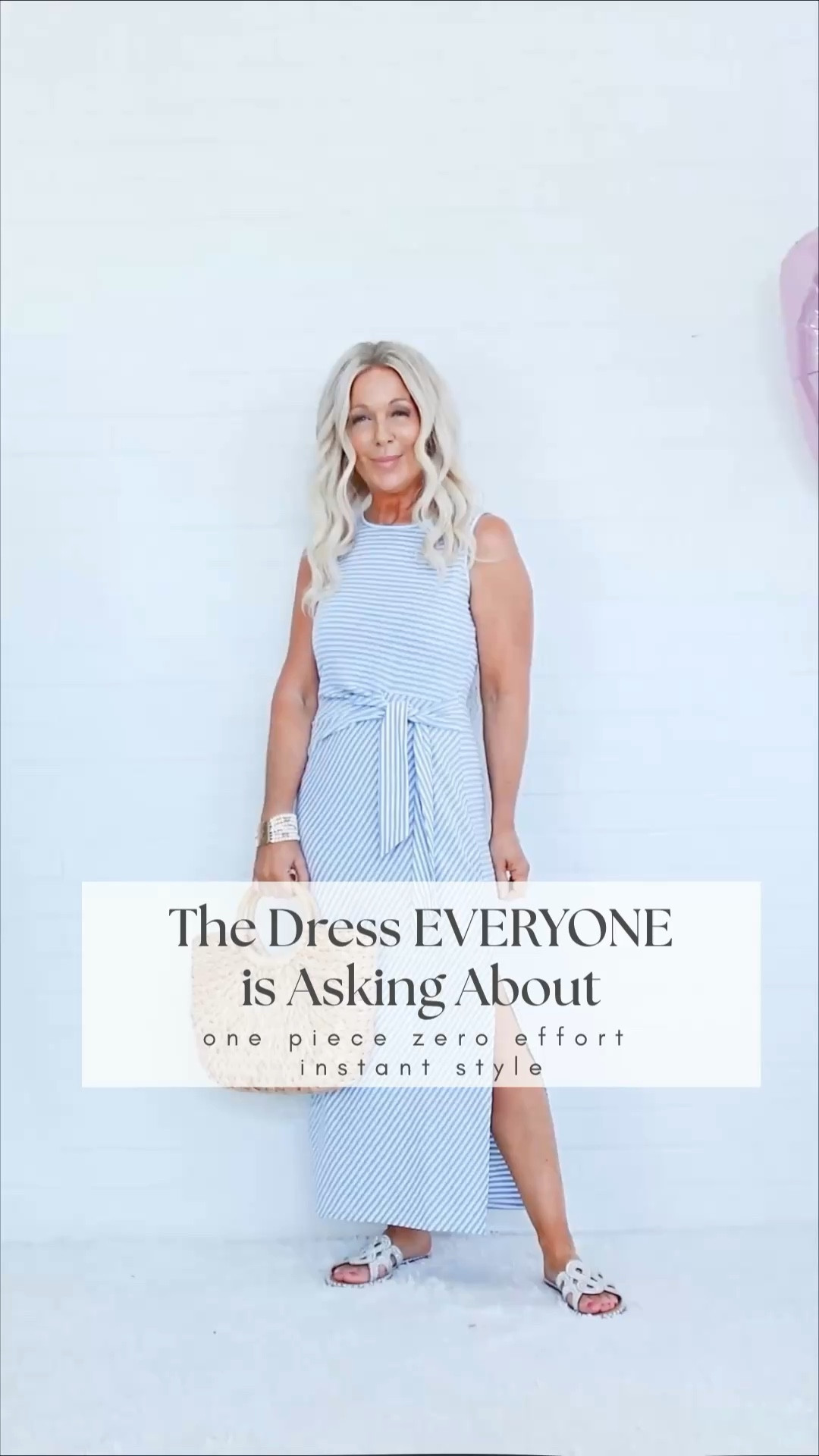 he Dress EVERYONE is Asking About
One piece. Zero overthinking. Instant style.

👗This is your answer to “what do I wear?”—especially for women 45+.
💫A simple striped midi dress you can throw on and go… and still look polished, modern, and put-together.

🚫No mixing.
🚫No matching.
🚫No second-guessing.
✅Just effortless style that works every time.

I styled it two ways:
✨ Solo for an easy, breezy everyday look
✨ With a light jacket for a more elevated, structured feel

This is exactly what I mean by Ease > Effort = Confidence 🤍

💬Comment DRESS if you love this look.

#LTKSeasonal #LTKPetite #LTKOver40