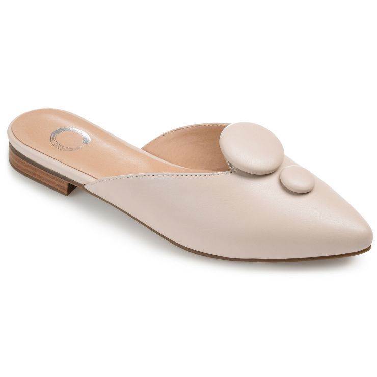 Journee Collection Womens Mallorie Slip On Pointed Toe Mules Flats, Nude 6 : Target | Target
