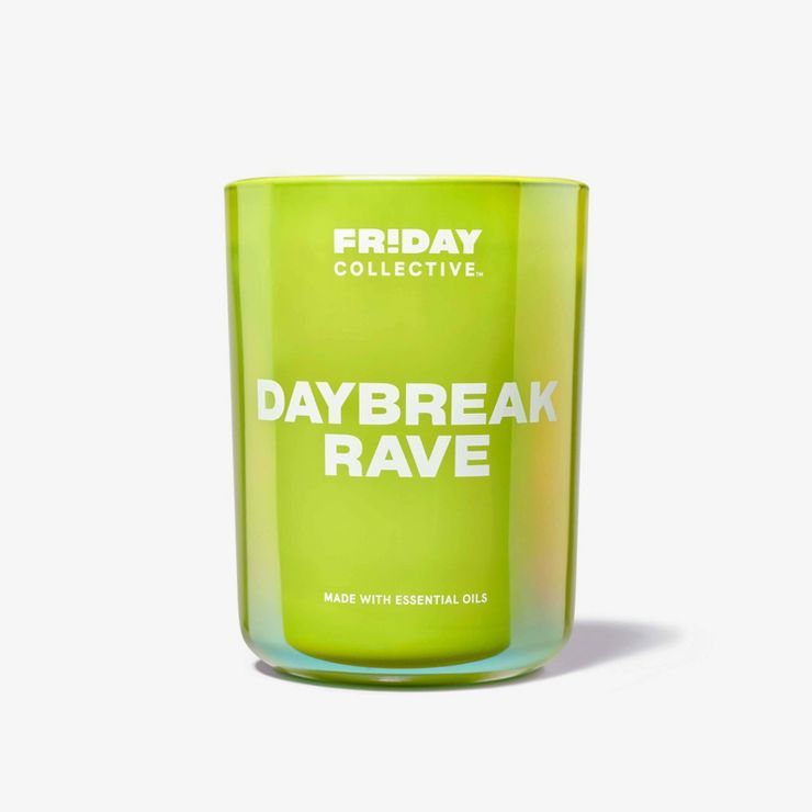 8oz 1-Wick Glass Daybreak Rave Candle Lime Green - Friday Collective | Target