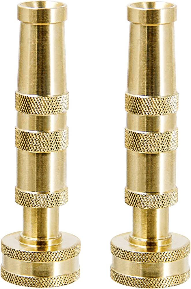 Twinkle Star Heavy-Duty Brass Adjustable Twist Hose Nozzle, 2 Pack, TWIS3432 | Amazon (US)