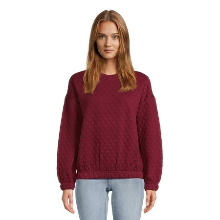 Time and Tru Women s Quilted Sweatshirt | Walmart (US)