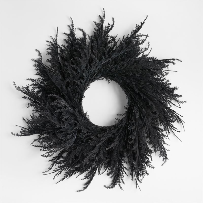 Spooky Black Halloween Wreath + Reviews | Crate & Barrel | Crate & Barrel