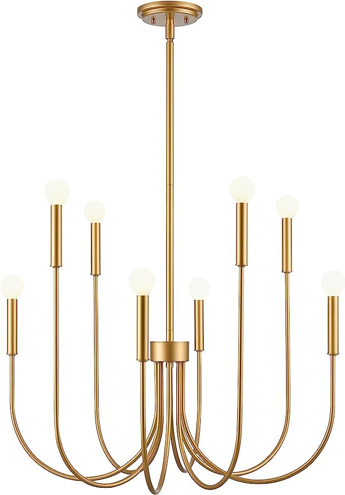 Elk Ulla 8-Light Chandelier - Brushed Gold Finish, W28 X D28 X H30.25 Inches, Traditional, Modern... | Amazon (US)