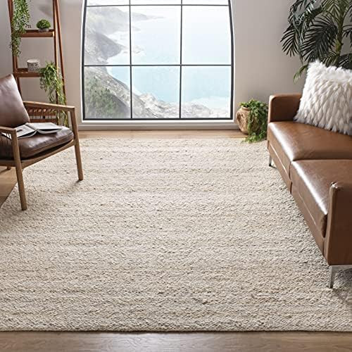 SAFAVIEH Natura Collection 8' x 10' Ivory NAT263A Handmade Wool Area Rug | Amazon (US)